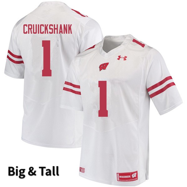 Wisconsin Badgers Men's #1 Aron Cruickshank NCAA Under Armour Authentic White Big & Tall College Stitched Football Jersey QX40O00WU